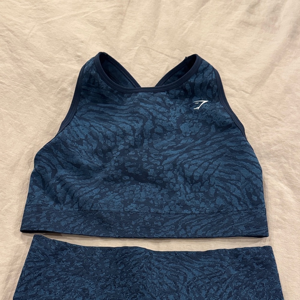 Gymshark Blue Patterned Sports Bra